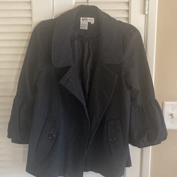 Short Pea Coat with Bubble Sleeves Papillion size L - Picture 6 of 6